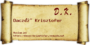 Daczó Krisztofer névjegykártya