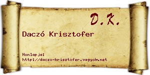 Daczó Krisztofer névjegykártya
