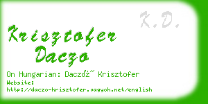 krisztofer daczo business card